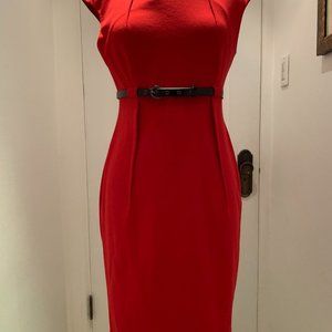 Red Dress with Black Belt.  Upscale/Formal - SOLD!